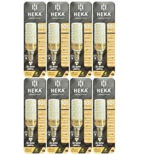 (8 Adet) Heka 10W (70W) Sarı-Günışığı-Beyaz E14 Duylu Üç Renkli Led Mısır Ampul