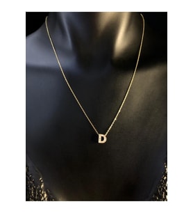 Minimal Taşlı D Harf Sarı Renk 925 Ayar Gümüş Sevgiliye,eşe,anneye,arkadaşa Hediye Kolye