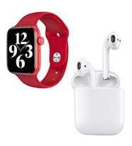HW22 Plus Kırmızı Akıllı Saat Airpods Seri 2 Anc Özellikli Bluetooth Kulaklık