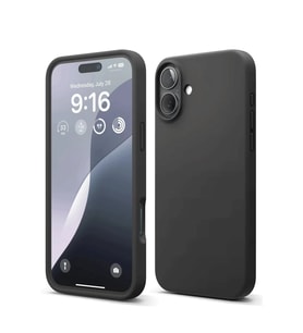 iPhone 16 Plus Kılıf Nano içi Kadife Silikon - Siyah