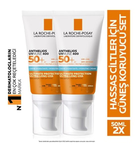 La Roche-Posay Anthelios Uvmune Hassas Ciltler Için Yüksek Korumalı Yüz Güneş Kremi Set 50 ml x2