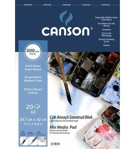 Canson Finface Çok Amaçlı Sanatsal Blok 200 gr. Spiralli A3 20 Sayfa 