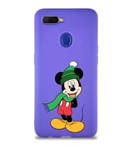 Oppo A5S Soft Premier Kapak Mickey Mouse-G Tasarımlı Silikon Kılıf - Mor (Şeffaf)