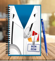 Doktorlara Özel Ahşap Defter Kalem Seti
