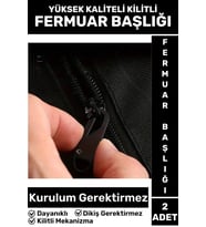 Premium Dikiş Kurulum Gerektirmez Ayakkabı Çanta Valiz Mont Fermuar Sürgüsü Başlığı 2 Adet