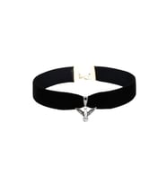 Siyah Renk Kadife Kadın Albatros Kuşu Choker Tasma Kolye