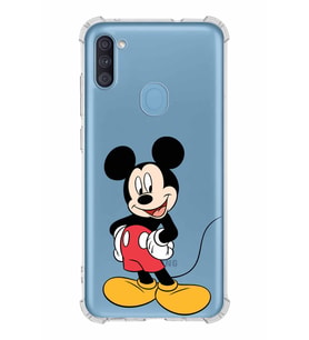 Samsung Galaxy A11  Köşe Korumalı Antişok Kapak Mickey Mouse Tasarımlı Şeffaf  Kılıf
