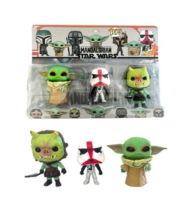 S.Wars The Mandalorian Baby Yoda İncinerator Stormtrooper Gamorrean Fighter 3'lü Figür Oyuncak Seti (Yeşil)