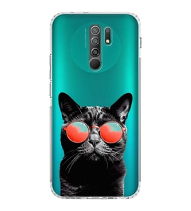 PrintiFy Xiaomi Redmi 9 ile Uyumlu Kedi 3 Kamera Korumalı Şeffaf Kılıf
