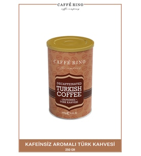 Kafeinsiz Türk Kahvesi 250gr Teneke Caffe Rino
