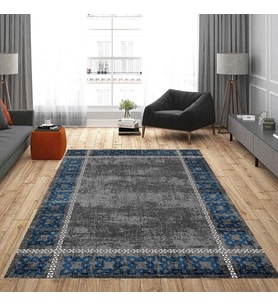Rovigo Home Dijital Baskı Yıkanabilir Kaymaz Taban Salon Halısı Ve Yolluk RVG0821-FNL31 (Mavi)