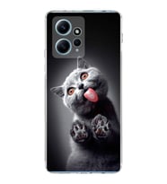 PrintiFy Xiaomi Redmi Note 12 4G ile Uyumlu 1mm Slim Fit Kedi 2 050c Baskılı Şeffaf  Kılıf