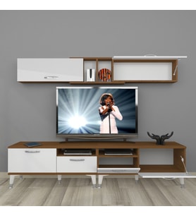 Decoraktiv Eko 5220 Slm Silver Tv Ünitesi Tv Sehpası (Beyaz - Kahverengi)