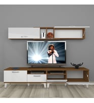 Decoraktiv Eko 5220 Slm Silver Tv Ünitesi Tv Sehpası (Beyaz - Kahverengi)