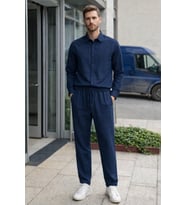Erkek Oversize Keten Takım Salaş Kesim Gömlek Pantolon Yazlık Kombin