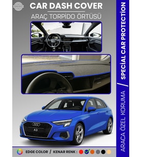 AUDİ A3 (2020+) Torpido Örtüsü Ön Göğüs Koruma Torpido Koruma Araca Özel Kaymaz Kolay Montaj