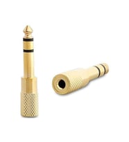 6.3 Mm Stereo Erkek-3.5 Mm Stereo Dişi Sarı Metal Gold Jack Fiş Çevirici