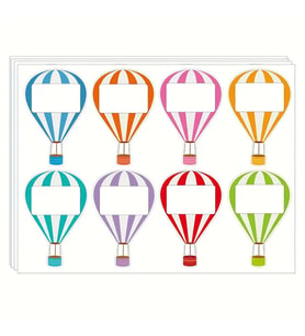 Balon Şeklinde Çocuk Defter İsim Etiketi – Defter, Kitap, Çanta İçin Renkli Kuşe Sticker