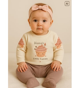 organik Little Cupcake 2'li Takım Natural