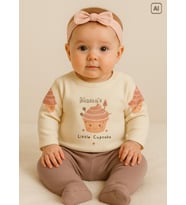 organik Little Cupcake 2'li Takım Natural