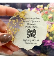 Epoksi Magnet Hediyelik - ETİKET DEĞİLDİR!! - Kur'an-ı Kerim Tasarım - Hatim, Umre, Hatırası (Gold)
