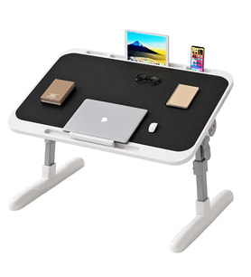 SN-29699 Çok Fonksiyonlu Katlanabilir Yatak Koltuk Laptop Masası Yükseklik ve Açı Ayarlı Siyah 60x40cm
