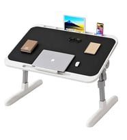SN-29699 Çok Fonksiyonlu Katlanabilir Yatak Koltuk Laptop Masası Yükseklik ve Açı Ayarlı Siyah 60x40cm