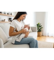 Emzirme Tişörtü-beyaz %100 Organik Pamuk (HAMİLE LOHUSA TİŞÖRTÜ, GİZLİ FERMUARLI)