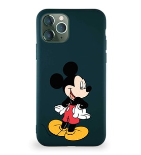 Apple iPhone 11 Pro Soft Premier Kapak Mickey Mouse-D Tasarımlı Silikon Kılıf - Yeşil (Şeffaf)