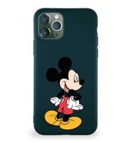 Apple iPhone 11 Pro Soft Premier Kapak Mickey Mouse-D Tasarımlı Silikon Kılıf - Yeşil (Şeffaf)