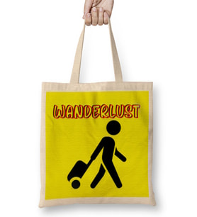Funny Travel Gift design Lover-Trippin Wanderlust Journey Adventurer Vacation Bez Çanta Uzun Saplı