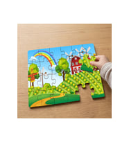 Çiftlik - Gökkuşağı - Değirmen Tasarımlı 24 Parça Ahşap Çocuk Puzzle MPK0480
