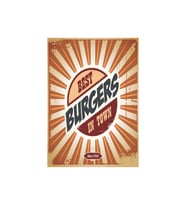 Best Burgers Retro Poster  Ahşap Duvar Tablosu 1956 Temalı