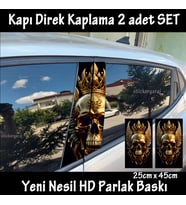 kral iskelet folyo - 2kapı için 2adet sticker kaplama - tuning modifiye