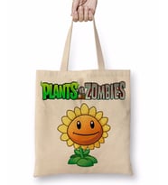 Sunflower Plants ve Zombies Bez Çanta Uzun Saplı