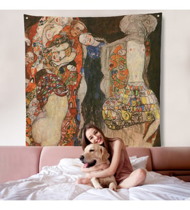 Gustav Klimt - Die Braut Unvollende Duvar Örtüsü-8339