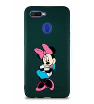 Oppo AX7 Soft Premier Kapak Minnie Mouse-D Tasarımlı Silikon Kılıf - Yeşil (Şeffaf)