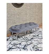 Ufo Oturak Bench - Krom Kaplama Sivriltme Ayak - Oturak - Bench - Puf - Yatak Ucu Pufu Gri Renk 100 x 50 Boyut/Ebat (Çok Renkli)