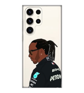Samsung Galaxy S23 ULTRA Uyumlu Lewis Hamilton Desenli Şeffaf Telefon Kılıfı