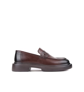 Shoetyle - Kahverengi Deri Bağcıksız Erkek Klasik Ayakkabı 250-2375