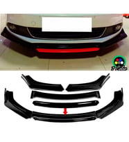 Vw Jetta MK5 Siyah Renkli Şeritli Dilli Ön Lip 4 Prç Parlak Siyah ABS 2005 -2010