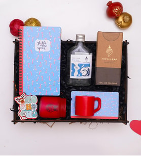 Yılbaşı Hediye Seti & Defter, Fincan, Kolonya, Mum, Magnet