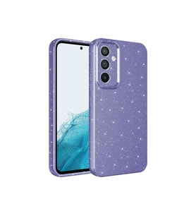 Samsung Galaxy A54 Uyumlu Kılıf Kamera Korumalı Simli Lüks Zore Koton Kapak (Mor)