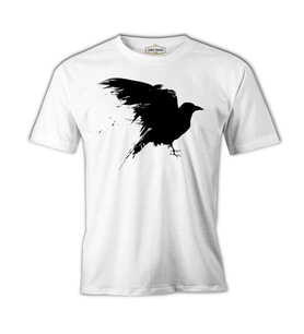 Crows on Trees Beyaz Erkek Tshirt