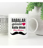 Babalar Günü Hediyesi İsme Özel Kupa (Beyaz)