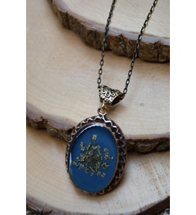 STONEAGE JEWELLERY Gerçek Çiçeklerden Yapılmış Tasarım Bayan Kolye