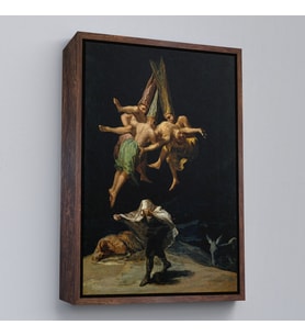 Çerçeveli Cadıların Uçuşu Duvar Tablosu, Witches Flight (Siyah)