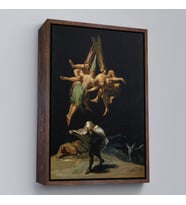 Çerçeveli Cadıların Uçuşu Duvar Tablosu, Witches Flight (Siyah)