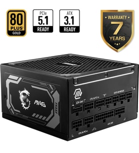 MSI PSU MAG A1000GL PCIE5 II 1000W 80+ GOLD ATX 3.1 PCIe 5.1 POWER SUPPLY