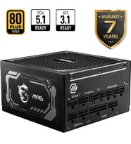 MSI PSU MAG A1000GL PCIE5 II 1000W 80+ GOLD ATX 3.1 PCIe 5.1 POWER SUPPLY